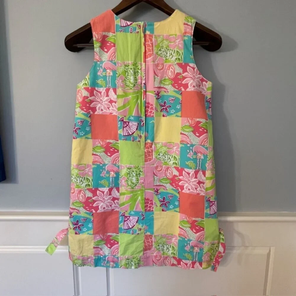 Lilly Pulitzer White Label Girls Patchwork Shift Dress 100% Cotton 12